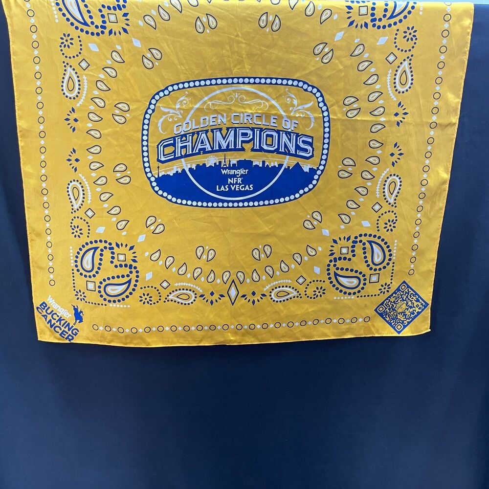Wrangler Bucking Cancer NFR Golden Circle of Champions Bandana Scarf